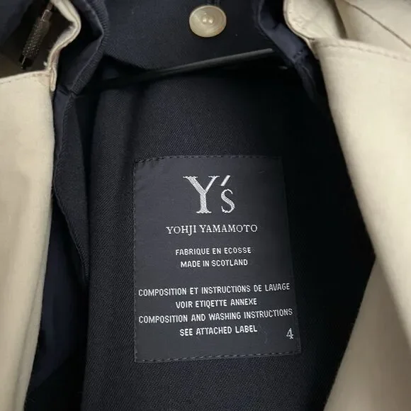 Y's Yohji Yamamoto ARCHIVE Womens Trench Coat Jacket Size 4 Made in Japan - Picture 3 of 10